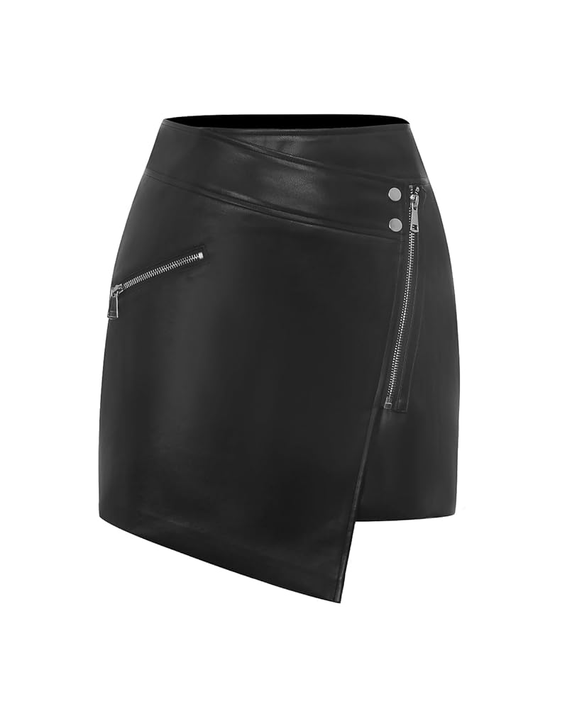 Amazon.com: Amozing Womens Pu Leather High Waist Skirt